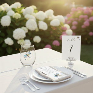Dragonfly Wedding, custom table number