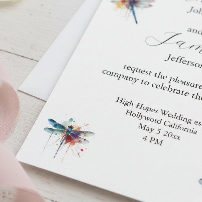 Dragonfly Wedding Invitation Postcard (Creator Uploaded)