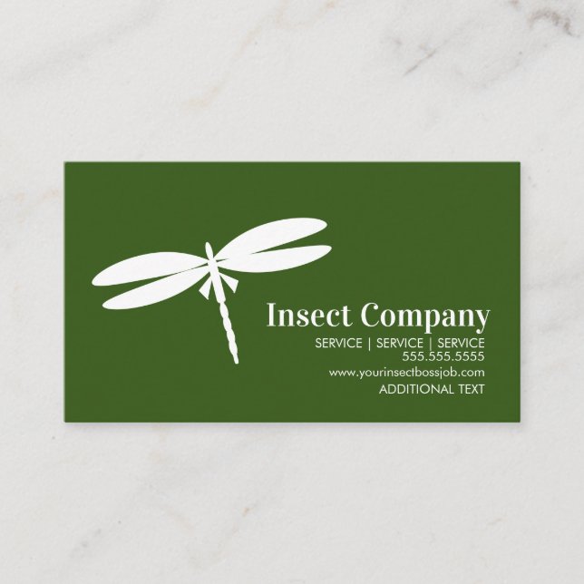 Dragonfly White Pest Control  Company Logo   Business Card (Front)