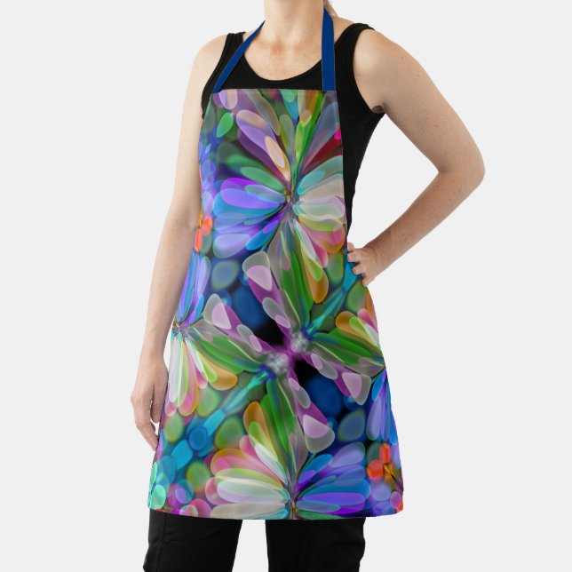 Dragonfly Wildflower Garden Abstract Floral Apron (Insitu)