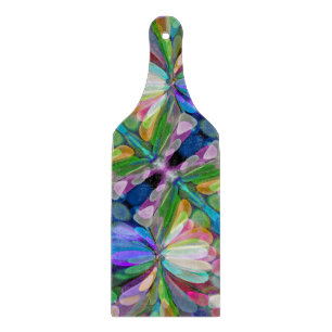 Dragonfly Wildflower Garden Abstract Floral Cutting Board