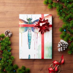 Dragonfly Wildlife & Nature Water Colour Set Wrapping Paper