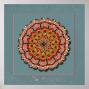 Dragonfly Wing Om Shanti Poster Print