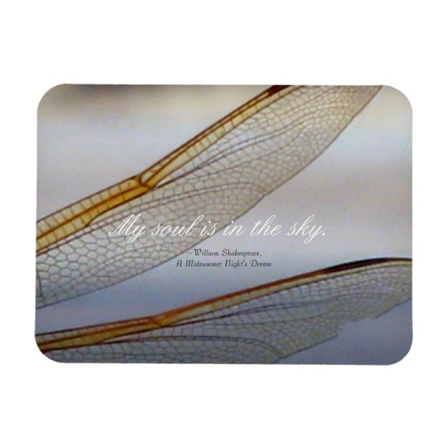 Dragonfly Wings Macro with Shakespeare Quote  Magnet (Horizontal)