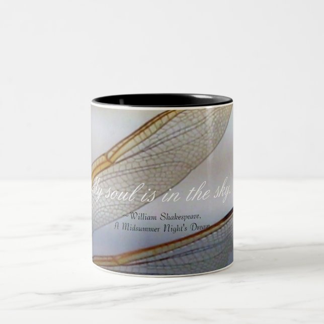 Dragonfly Wings Macro with Shakespeare Quote Mug (Center)