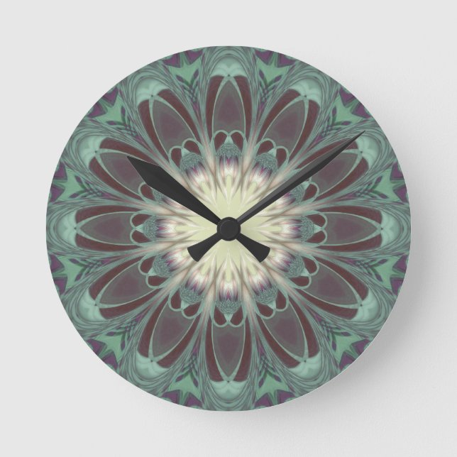 Dragonfly Wings Mandala Round Clock (Front)