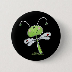 Dragonfly with Hearts 6 Cm Round Badge