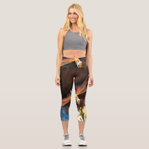 Dragonfly With Sunlight Gilded Wings Capri Leggings