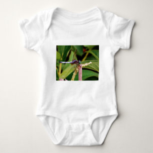 Dragonfly with white flowers baby bodysuit