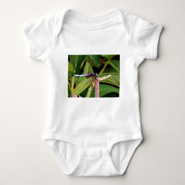Dragonfly with white flowers baby bodysuit (Front)