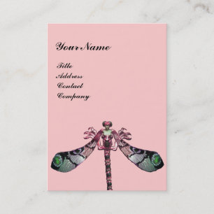 DRAGONFLY WOMAN JEWEL,Green ,Black Pink Business Card