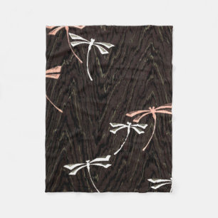 Dragonfly Woodgrain Fleece Blanket