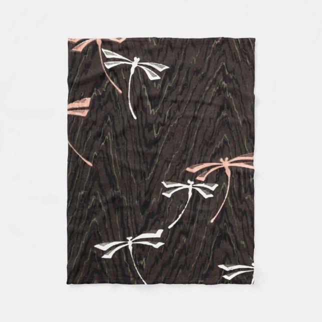 Dragonfly Woodgrain Fleece Blanket (Front)