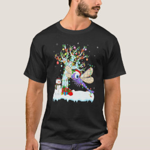 Dragonfly Xmas Tree Lighting Santa Hat Dragonfly C T-Shirt