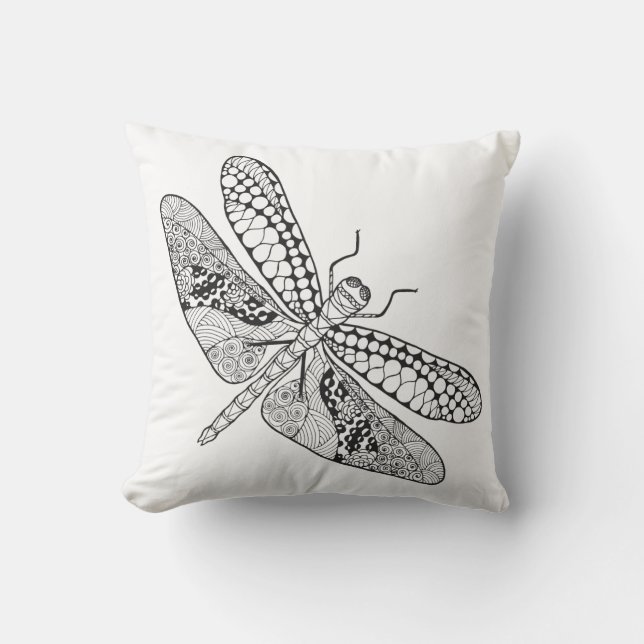 Dragonfly Zendoodle Cushion (Front)