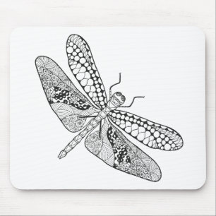 Dragonfly Zendoodle Mouse Pad