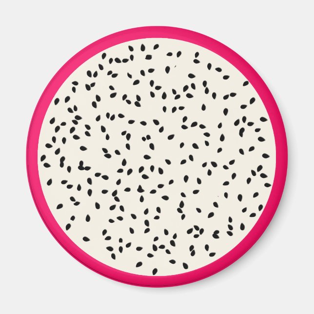 Dragonfruit / Dragon Fruit Stylised Fruit Slice Magnet (Front)
