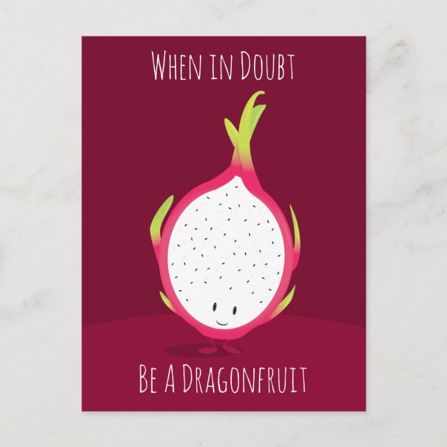 Dragonfruit Food Smiling Cartoon Character | Postcard (Front)