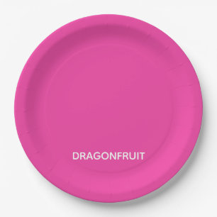 Dragonfruit pink colour name paper plate