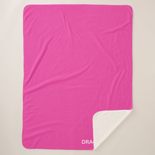 Dragonfruit pink colour name sherpa blanket (Front)
