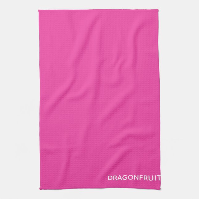Dragonfruit pink colour name tea towel (Vertical)