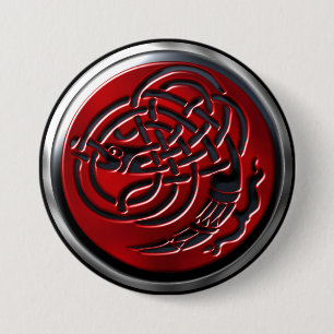 Dragonknot Ruby Shield Button
