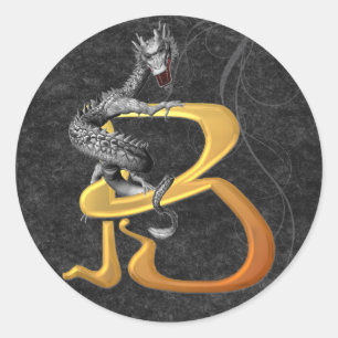 Dragonlore Initial B Classic Round Sticker