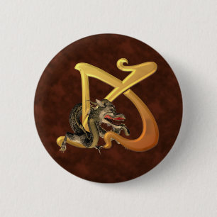 Dragonlore Initial K 6 Cm Round Badge