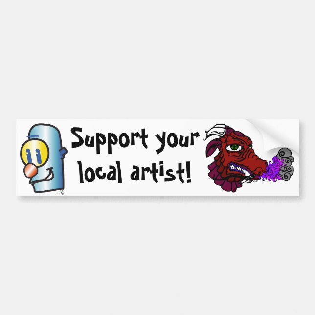 dragonred, Robot, Support yourlocal artist! Bumper Sticker (Front)