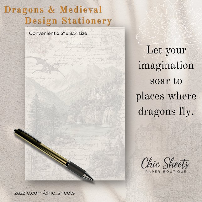 Dragons and Mediaeval-Influenced Design  Stationery (Creator Uploaded)
