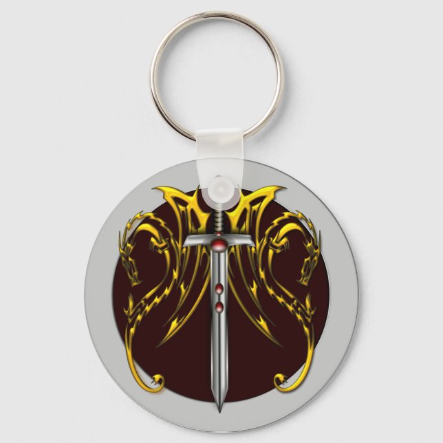 DRAGONS AND SWORD KEY RING (Front)