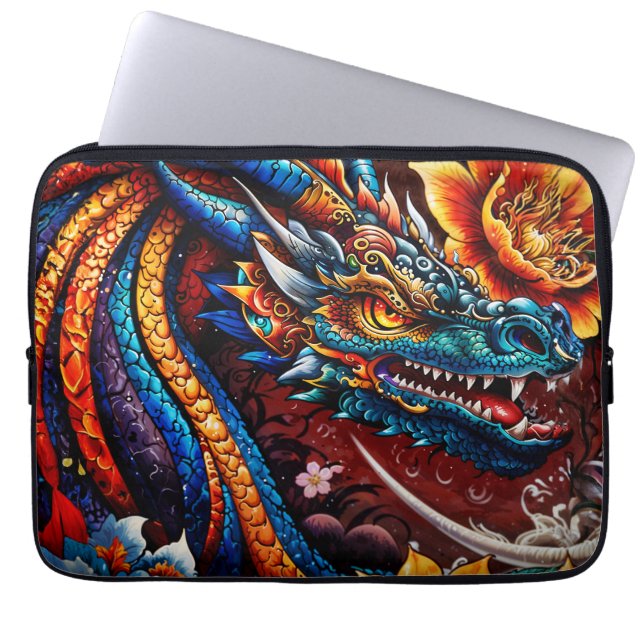 "Dragon's Blossom" Laptop Sleeve (Front)
