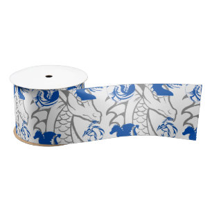 Dragons Blue Satin Ribbon