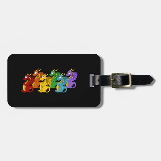Dragons cartoon luggage tag (Front Horizontal)