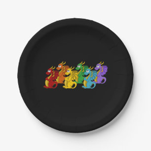 Dragons cartoon paper plate