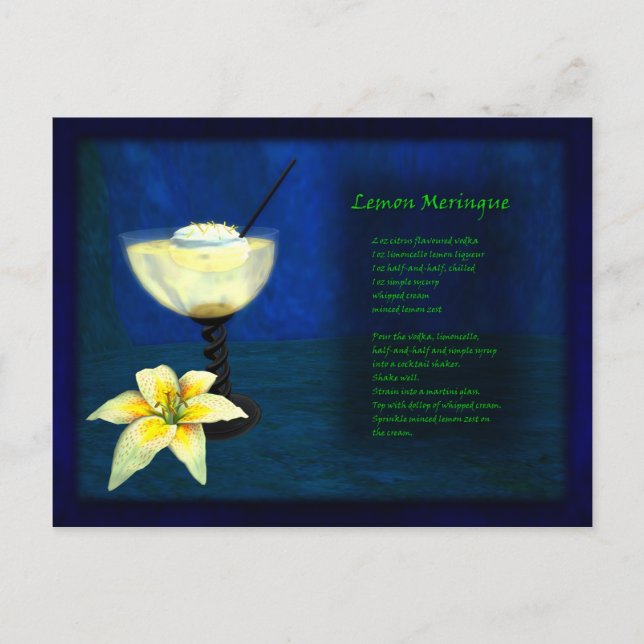 Dragons Cocktail Bar: Lemon Meringue Postcard (Front)