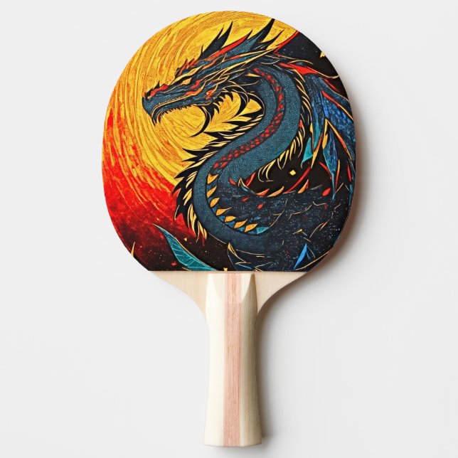Dragon's Dance - Retro Art Ping Pong Paddle (Front)