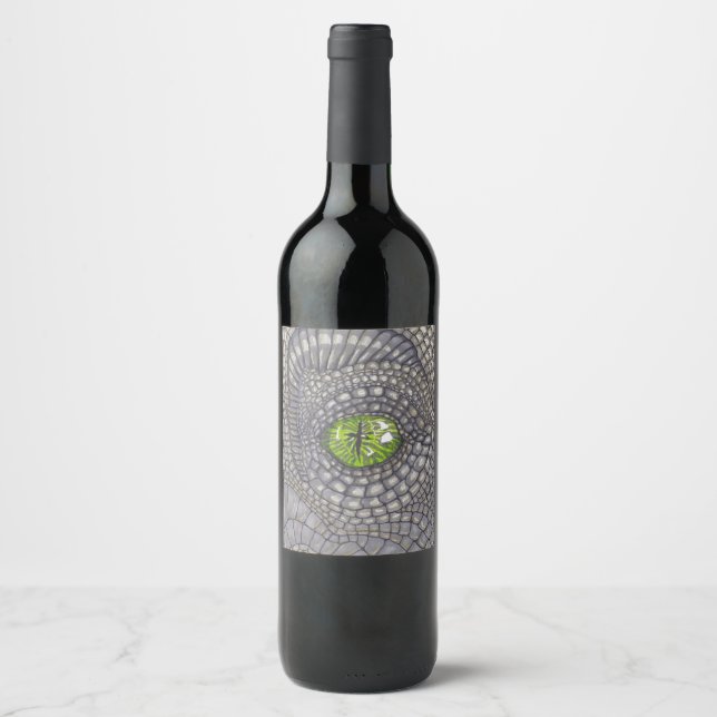 Dragon's Eye drawn with black felt tip pens Wine Label (Front)