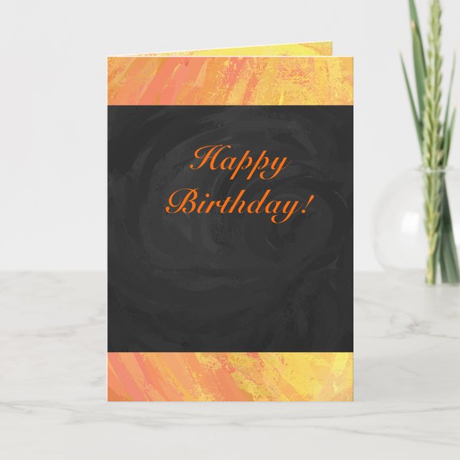 Dragons Eye Orange and Black Monogram Card (Front)