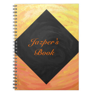 Dragons Eye Orange and Black Monogram Notebook
