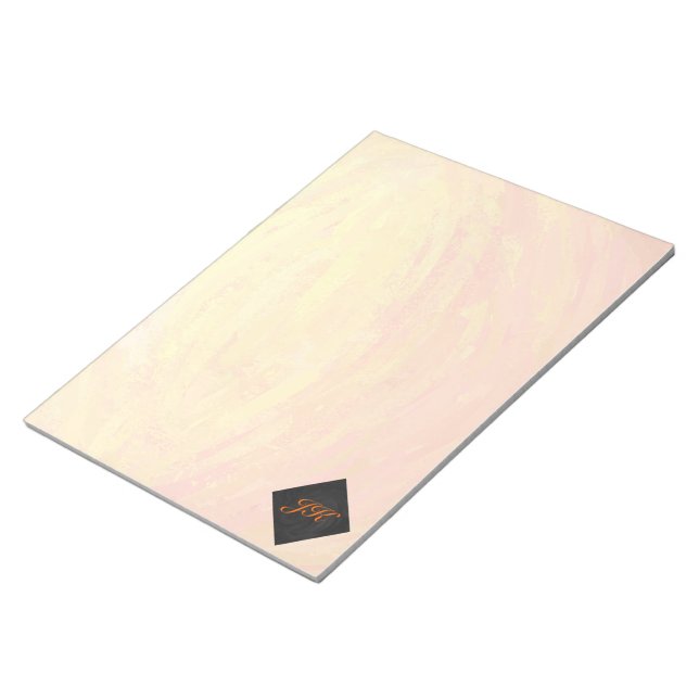 Dragons Eye Orange and Black Monogram Notepad (Angled)