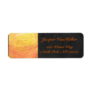 Dragons Eye Orange and Black Monogram Return Address Label