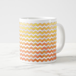 Dragons Eye Orange Chevron Pattern Large Coffee Mug
