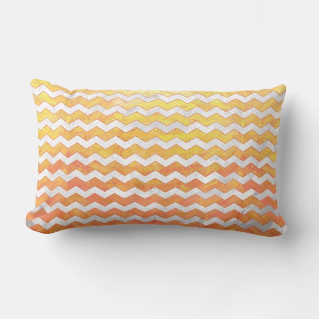 Dragons Eye Orange Chevron Pattern Lumbar Cushion (Front)