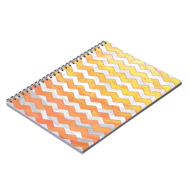 Dragons Eye Orange Chevron Pattern Notebook (Left Side)
