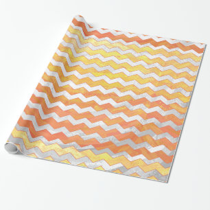Dragons Eye Orange Chevron Pattern Wrapping Paper
