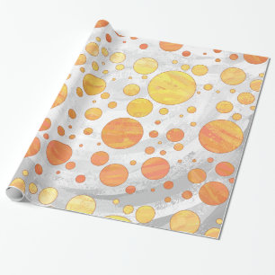Dragons Eye Orange Polka Dot Pattern Wrapping Paper