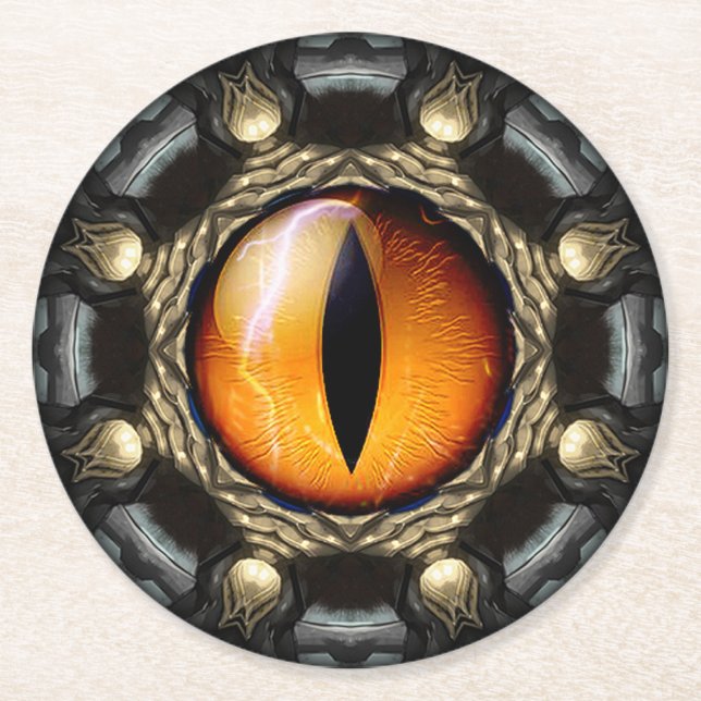 Dragon's Eye Round Paper Coaster (Front)