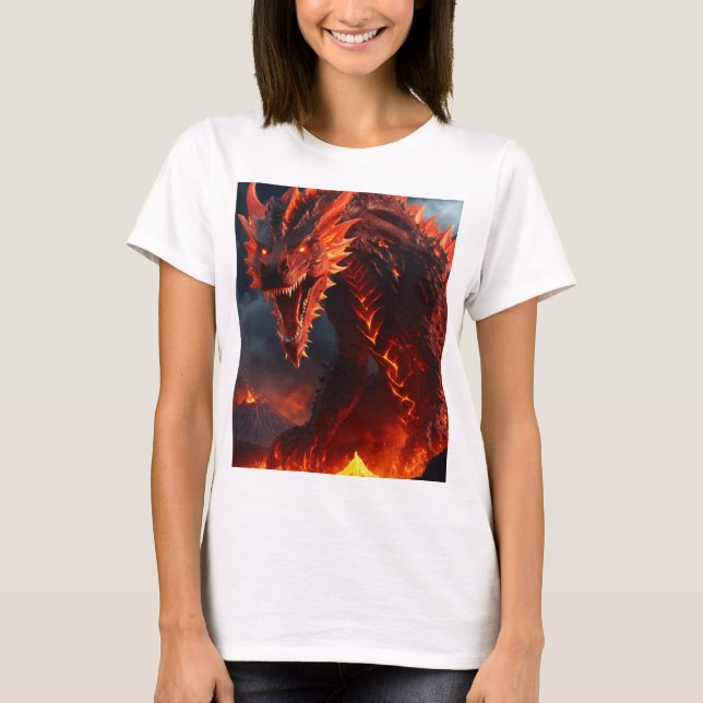 "Dragon's Fire: Fierce Tee Design" (Front)