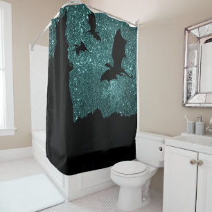 Dragons flying, Dawn/Dusk stary sky cliff castle Shower Curtain